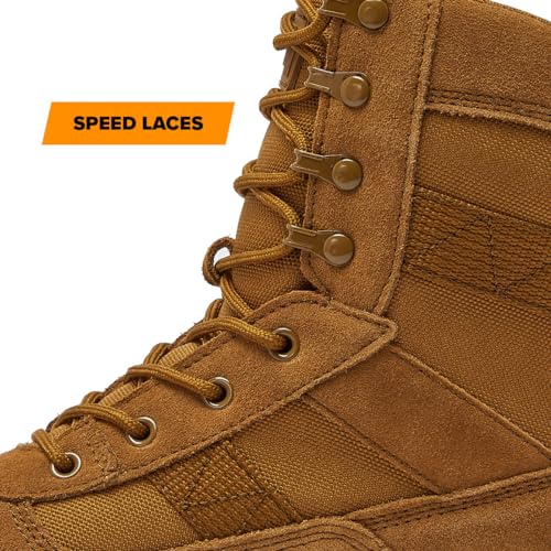 MAGNUM Men's Bragg Waterproof Tactical Boots for Men, Mens Military Hiking Boots, Breathable Light Weight Work Boots for Men - Tan/Tan, 8.5 Medium3