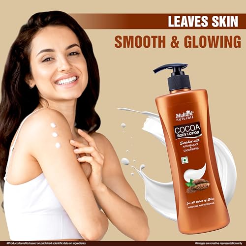 Image of Multani Natural Cocoa Body Lotion (400ml) | Moisturising Body Lotion for Women & Men | Hydrating & Refreshing | Helps in Dryness Reduction & Softens The Skin | Paraben & SLS Free