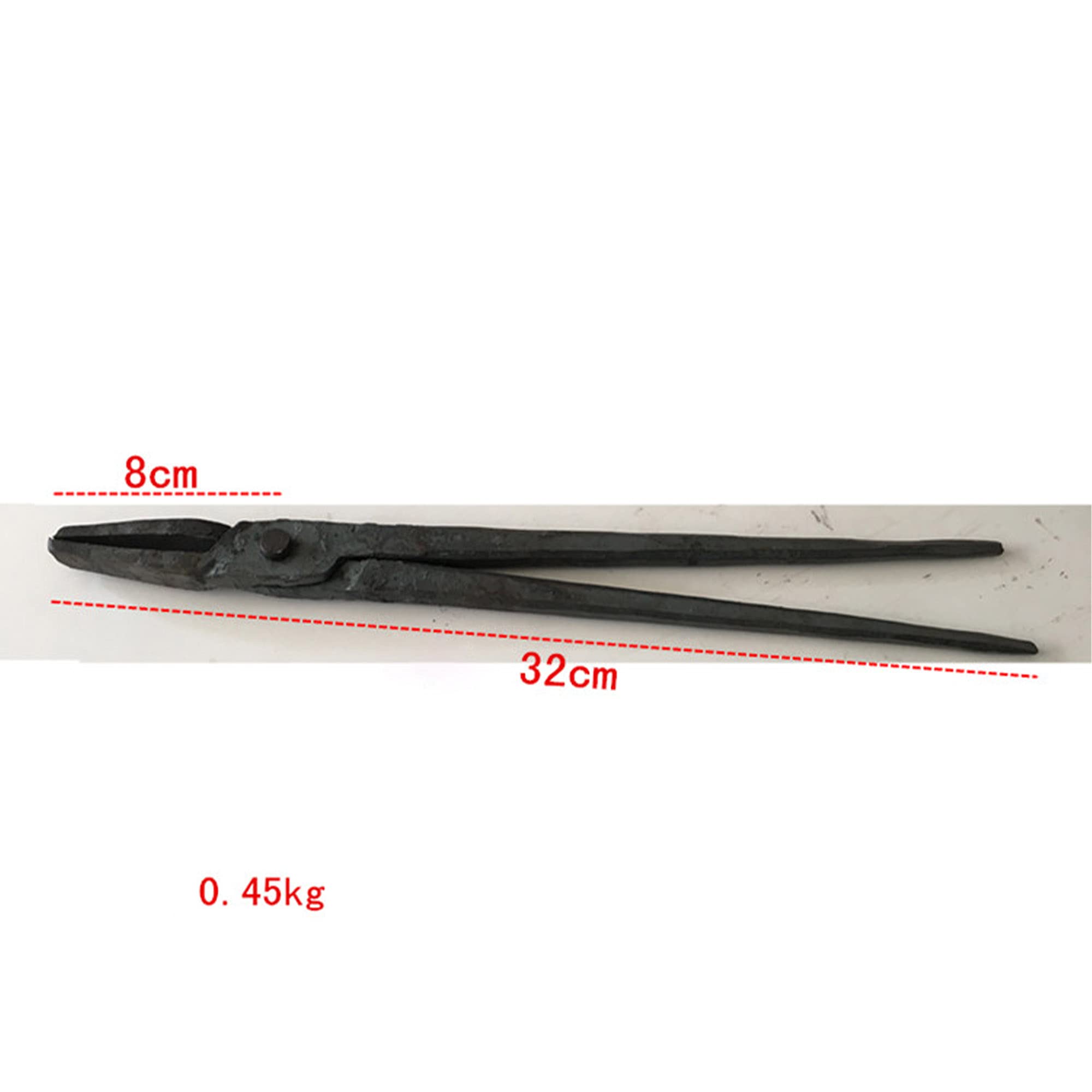 Tenaza de forja Pinzas planas Pinza de herrero 320mm 450g Pinzas de forja tornillo de banco yunque para la fabricación de cuchillos Forja del yunque del herrero herrero