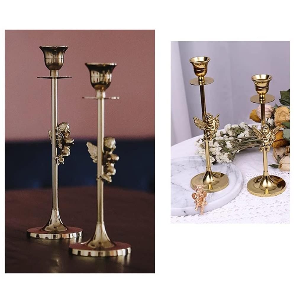 Bougeoirs En Forme D'ange En Laiton Vintage - Décoration De Table Pour Mariage, Dîner, Noël