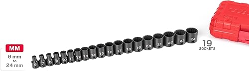 Miniatura 10 de TEKTON Juego de llaves de impacto de 12 puntos con riel, 9 piezas (516-34 pulgadas)  SID91108