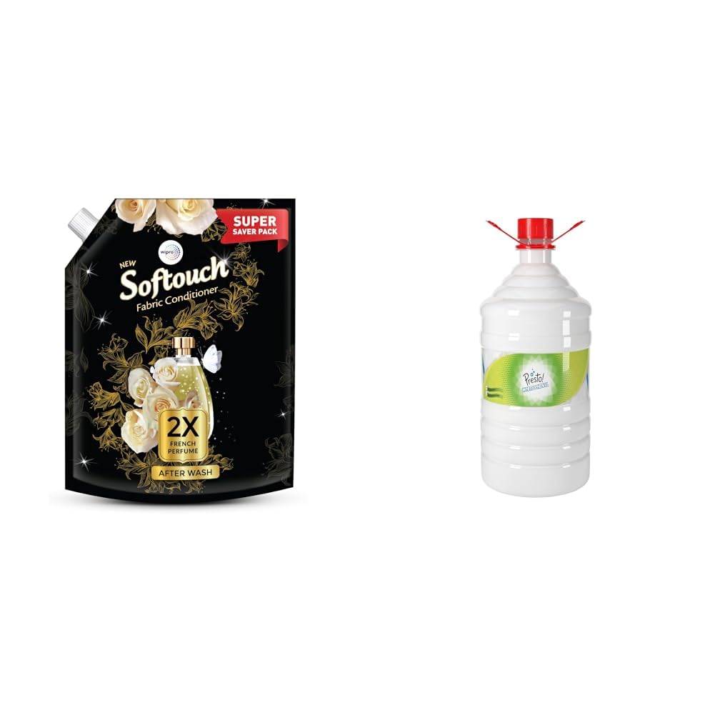 SofTouch 2X French Perfume Fabric Conditioner Refill Pack by Wipro, 2000ml & Amazon Brand - Presto! Phenyl Floor Cleaner | 5 Litre | Suitable For Hospitals, Homes, Offices | 10X Cleaning Power-image-17