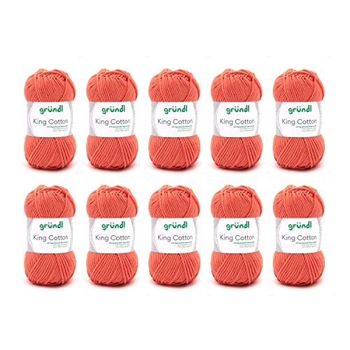Gründl King Cotton Wool, Thick Wool for Knitting, Knitting Yarn, Crochet Yarn, Soft and Skin Friendly, 55% Polyacrylic