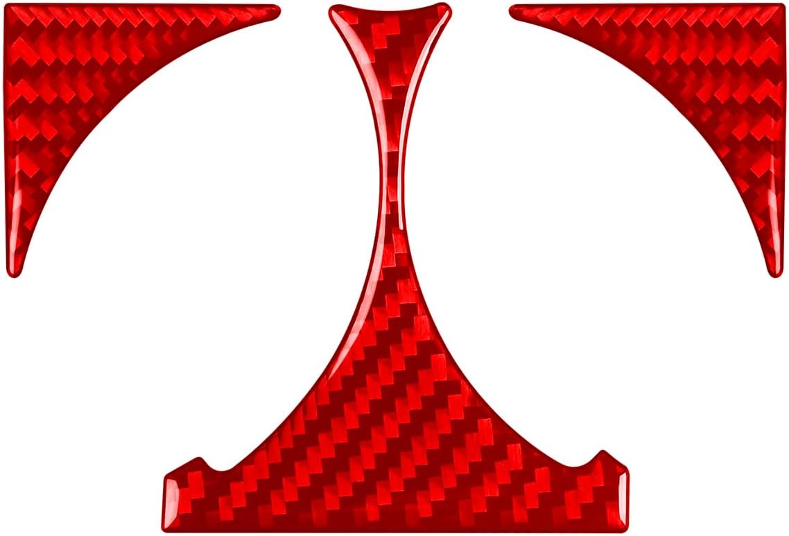 Real Carbon Fiber Compatible with Mercedes-Benz W463 G550 G63 AMG 2014-2018 2015 2016 2017 Accessories Rear Row Water Cup Holder Frame Cover Interior Trim Sticker Decal 3PCs Red