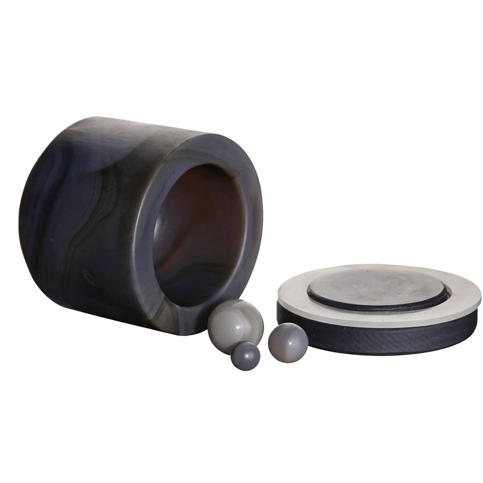 Tarro de molienda de ágata natural, juego de tanque de molienda de bolas de ágata de 50-500 ml con anillo de sellado, dureza 7.2-7.5, sin impurezas, fuerte resistencia a las vibraciones, para molino