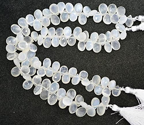 Pierre de lune blanche briolette poire 8x10mm perle naturelle pour bijoux DIY