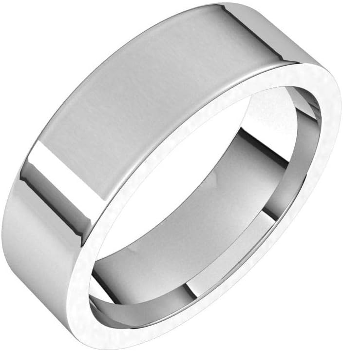 Sonia Jewels Solid 925 Sterling Silver 6mm Flat Comfort Fit Wedding Band Ring Classic Plain Traditional - Size 6