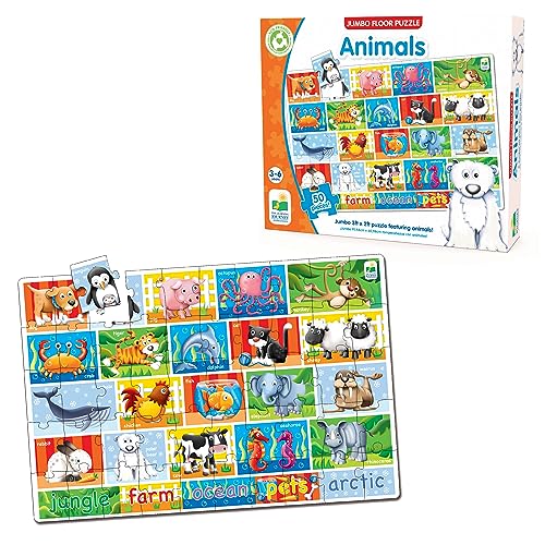The Learning Journey: Jumbo Floor Puzzles - Animals - Floor Puzzles For Kids Ages 3-5, Kids Puzzles, Animal Floor Puzzle For Toddlers, Award Winning Educational Toys