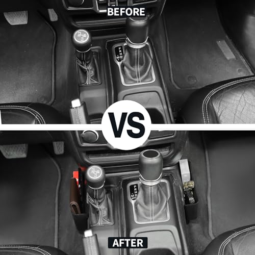 Image of JWWY Gear Shift Storage Box Compatible with 2018-2026+ Jeep Wrangler JL JLU & Gladiator JT 4xe Center Consoles & Organizers Trunk for Jeep Wrangler JL Interior Accessories Fluff Fiber