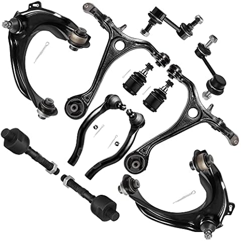 SCITOO 12pcs Front Suspension Kit 2 Upper Control Arm And Ball Joint 2 Lower Control Arm 2 Lower Ball Joint 4 Tie Rods 2 Sway Bars for ACURA TSX 2004-2008 for Honda for Accord Sedan Coupe 2003-2007 Cover
