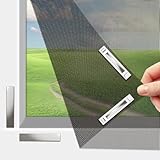 Fly Screens for Windows with Innovative Magnetic Fastening, Fly net can be Individually Cut to Size up to 150 x 130 cm, Attach Mosquito net with 12 Magnets, no Drilling or Screwing