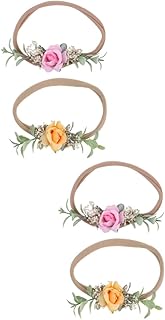 SAFIGLE 4 Peças Acessórios De Cabelo Para Bebês Meninas Acessórios De Cabelo Para Meninas Adoráveis Tiaras De Bebê Laços De Cabelo Infantis Laços De Cabelo Infantis Tiaras De Flores De
