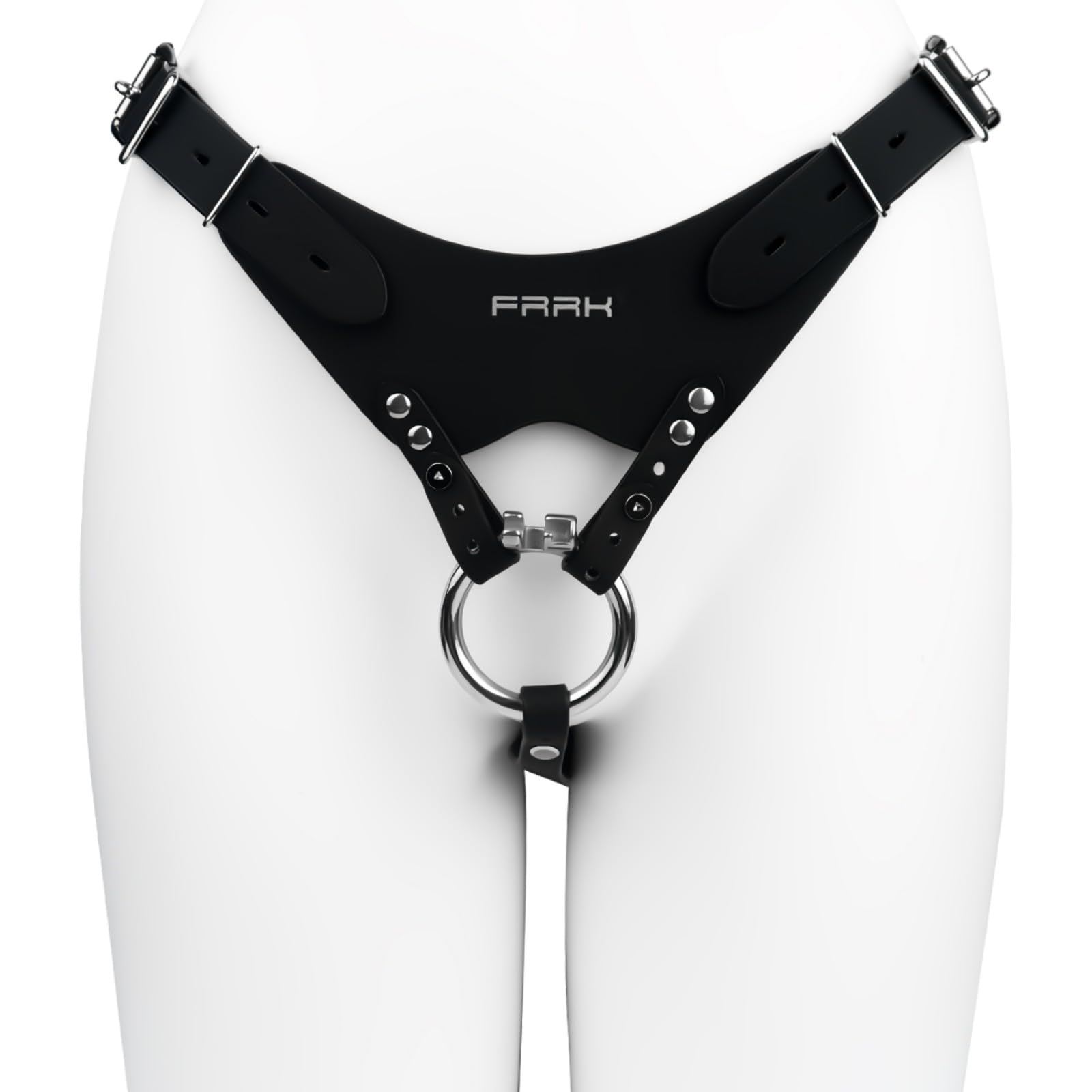 Ceinture de Chasteté Réglable en PU Accessoire pour Cage de Chasteté pour Pénis Sex Toýs Homme à Utiliser avec la Chastity Cage Man Convient pour un Tour de Taille de 74cm-106cm (Black)