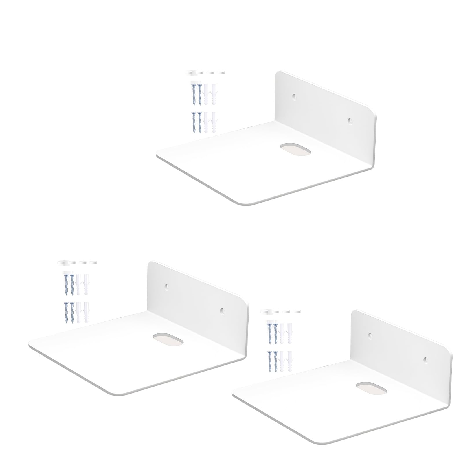 MURYE Of 3 Acrylic Wall Mounted Shelves for Speakers Monitors Plant Floating Shelf Storage Rack for Home Decoration Wall Mounted Shelf
