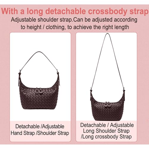 Handbag Shoulder Bags for Women Crossbody Tote Bags Woven Purse Clutch Women's Hobo Crescent Top-handle Adjustable3