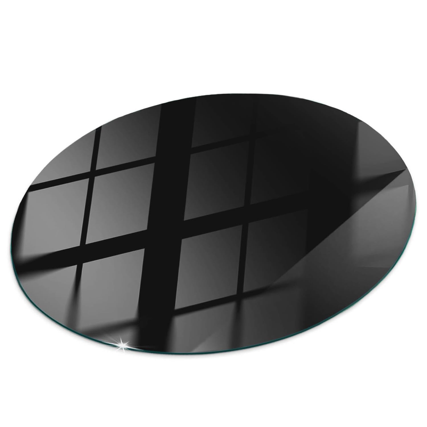 Wallfluent Smooth Black Glass Table Top Ø 80 cm – Sleek and Contemporary Design for Any Room, Black Glass Top, Modern and Elegant, Top Table — image 1