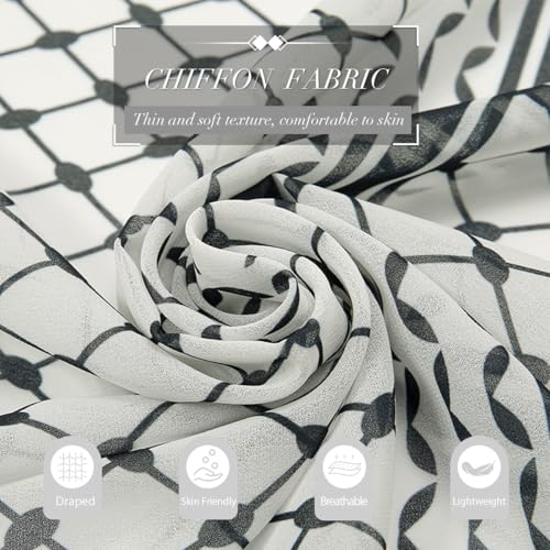 Chiffon Head Scarf Hijab For Women Ethnic Style Check Pattern Palestinian Scarf Shemagh Keffiyeh Arab Scarf Shawl3