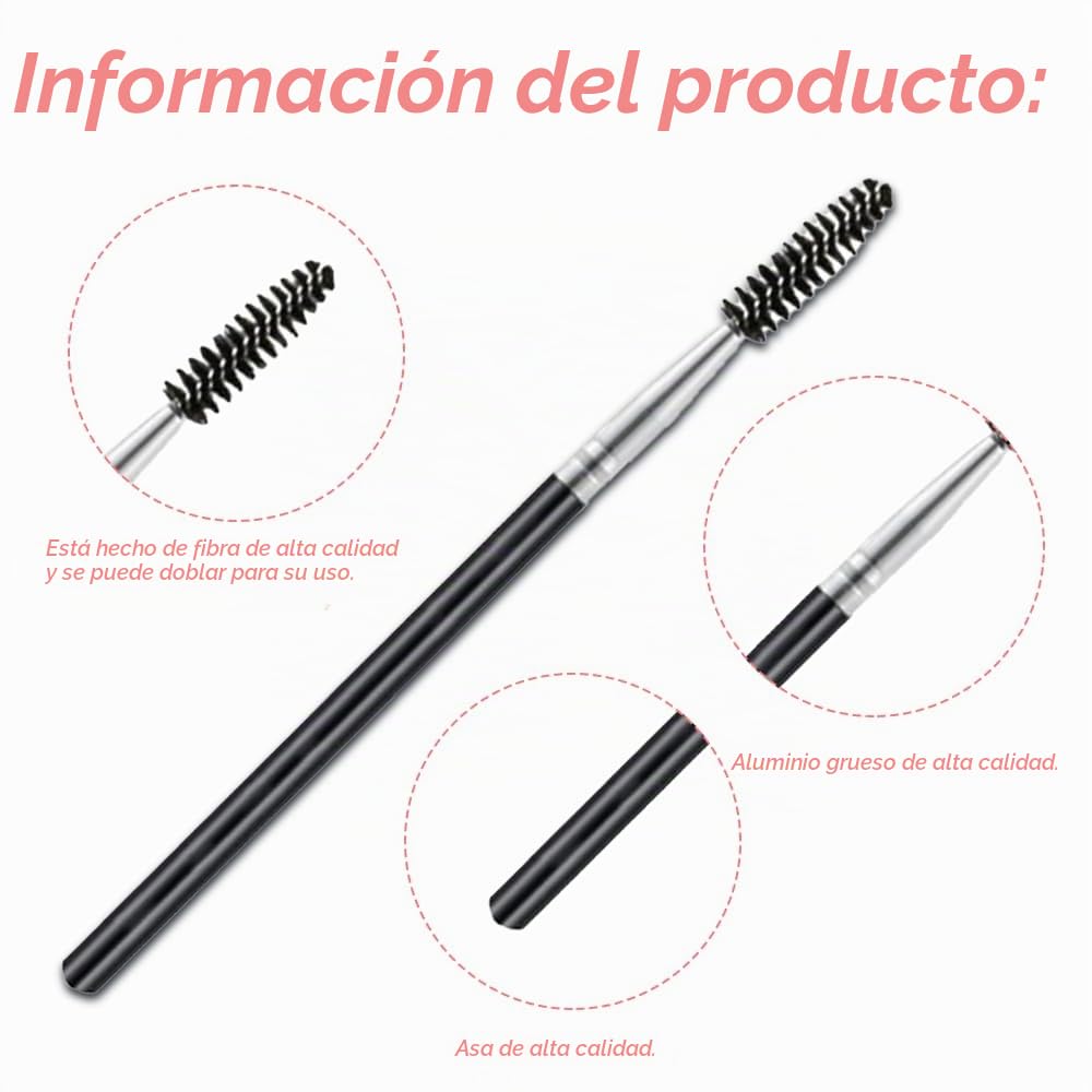 Cepillo de Pestañas 3 Pcs Peine de Pestañas Reutilizable Herramientas de Maquillaje