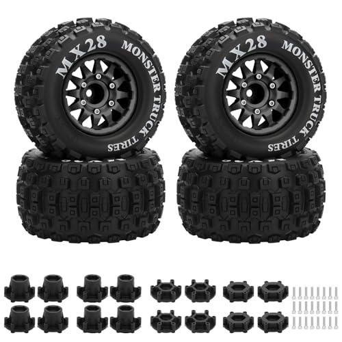 2.8' RC Tires with 12mm/14mm Hex Adapter 1/10 Scale RC Truck Tires RC Wheels and Tires Set for...