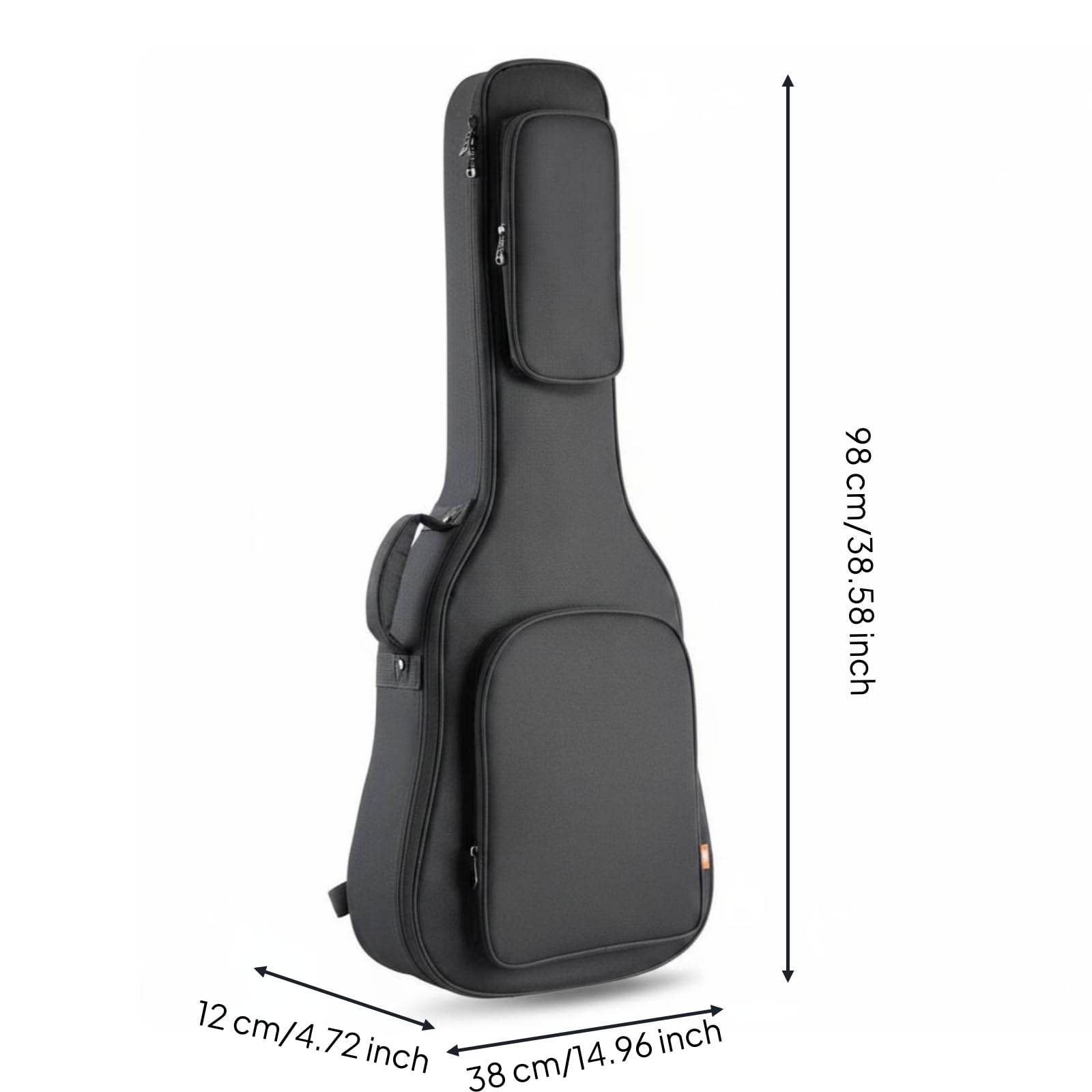 harayaa Funda Impermeable para Guitarra Clásica Bolso Estuche Mochila Acolchada con Correas Ajustables y Asa Lateral Material, Funda De Guitarra De 36 Pulgadas, Modelo Reforzado, Negro Estándar