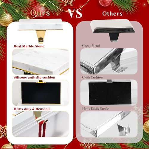 Fonder-Mols-Christmas-Stocking-Holders-for-Mantle-Heavy-Deauty-Xmas-Fireplace-Hanger-Hooks-Metal-Grips-Clips-2-White-Marble Fonder Mols Christmas Stocking Holders for Mantle Heavy Deauty Xmas Fireplace Hanger Hooks Metal Grips Clips 2 White Marble