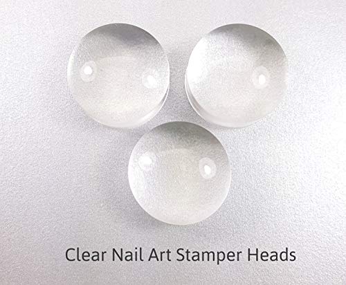Clear Nail Art Stamper Stamping Soft Squishy Stamping Heads Clear Jelly Stamper Stamping DIY (3 Replacement Pieces - 2.8 cm)