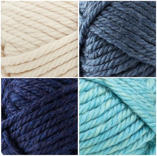 Image of Lion Brand Yarn, Hometown Super Bulky Yarn, Coastal Calm Pack, 12 Skeins