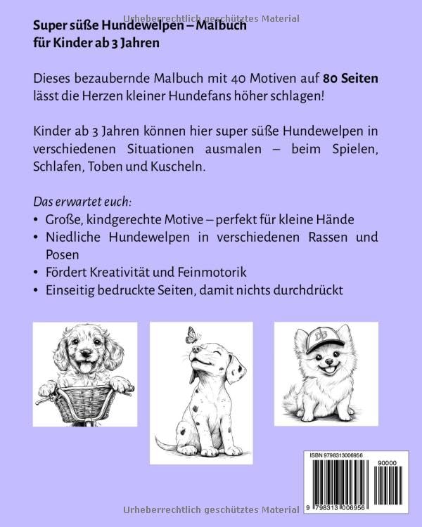Super süße Hundewelpen Malbuch
