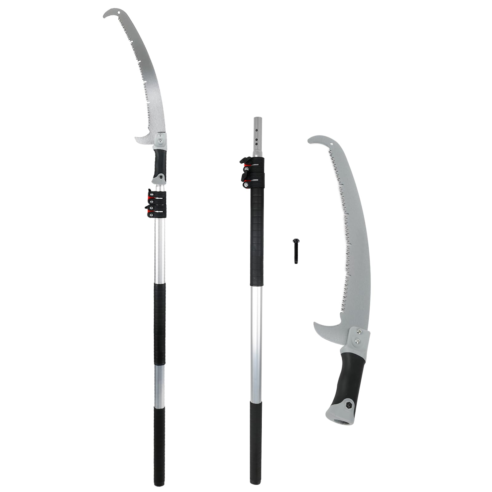 Teleskop Astsäge, Einstellbare Länge Baumsäge Gartengeräte Set, Hochreichbare Stange Hochentaster, 3m/4m Teleskopstange Handsäge, Gartensäge Stangensäge für Astungsarbeiten Baumpflege (3m)