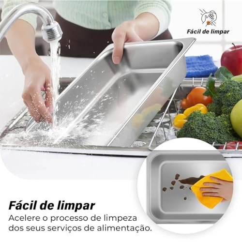 Kit Cuba Gastronômica Inox Gn 1/9 100mm C/Tampa Gn 1/9