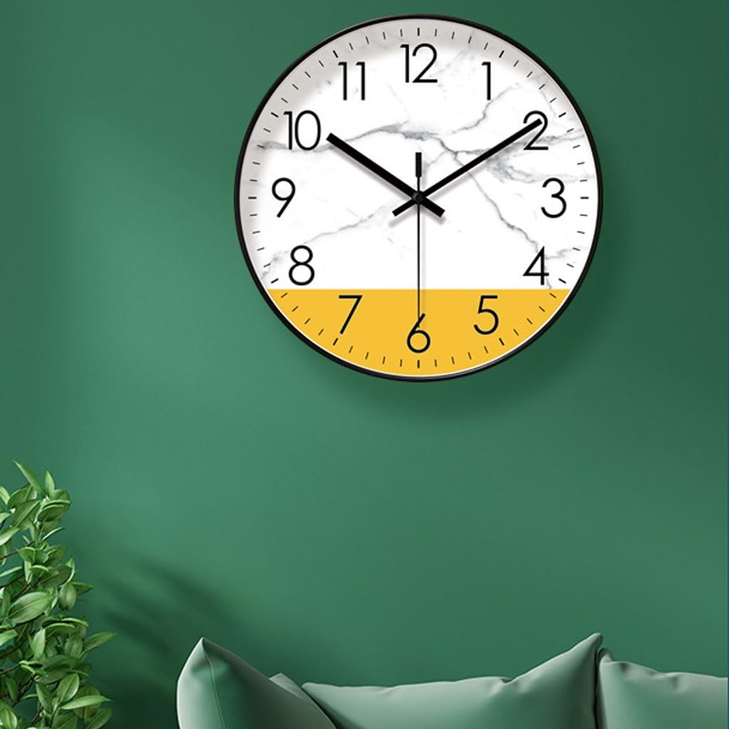 Orologio da parete Orologio da parete con texture in marmo Orologio da parete for soggiorno, camera da letto, studio, silenzioso, al quarzo Reloj De Pared(A)