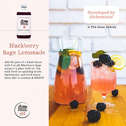 Image of Pink House Alchemy Blackberry Sage Simple Syrup, 16 oz, Handcrafted | Herb-Berry Cocktail Mixer, All-Natural, Small-Batch
