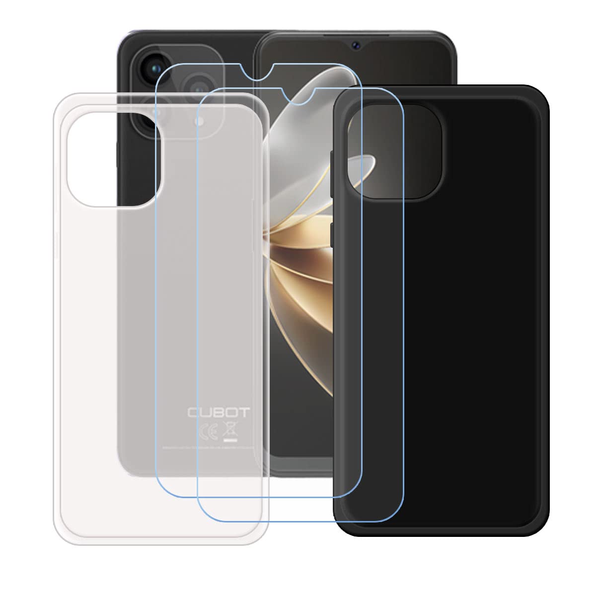 Custodia In Silicone Per Cubot P80 + Pellicola Vetro Temperato - Cover TPU Morbida Trasparente - Antiurdo Con Kit Pulizia - 3
