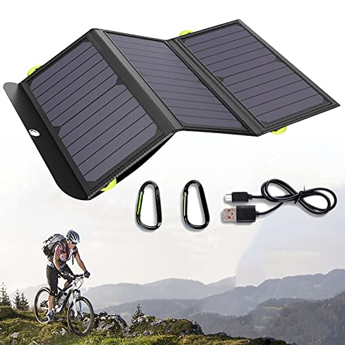 YNAYG Cargador Batería 5V USB+Tpye-C Panel Solar Plegable, Estación de Energía Solar 21W para Acampar, Portátil Generadores Solares para Teléfonos Inteligentes, Tabletas, 5V USB+Tpye-C Cover