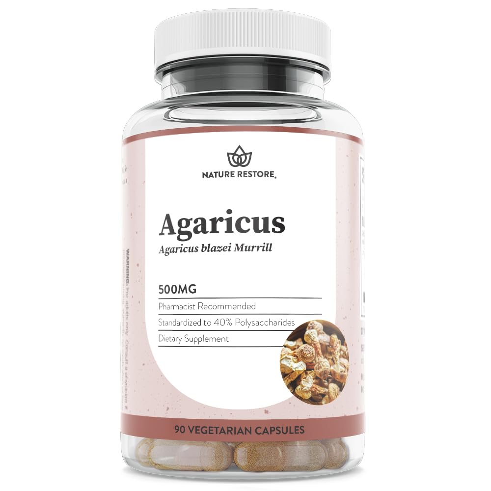 Agaricus Blazei Murill Extract Mushroom Supplement, 90 Capsules, 40% polysaccharides