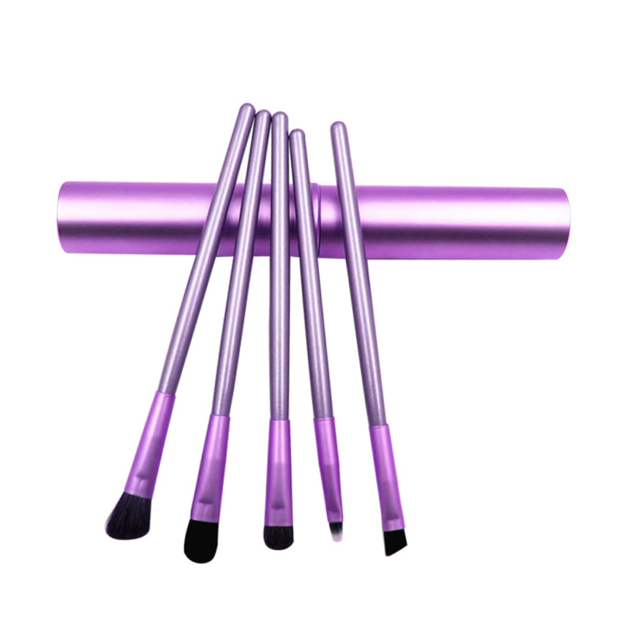 Ipetboom Makeup Brush Set 5-piece Eye Shadow Kit Long Handle Natural Look Daily