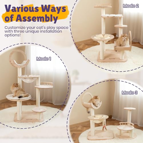 Árbol para Gatos de Madera Sólida Happy&Polly 56.3" Multi-niveles miniatura 3