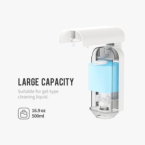 Miniatura 2 de WELKIN Dispensador de jabón para montaje en pared, dispensador manual de jabón líquido de 16.9 oz/16.9 fl oz montado en la pared para baño, hogar,