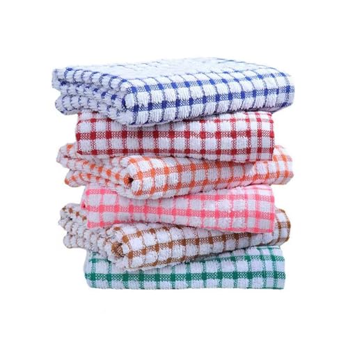 TYFGRT Paquete De 6 Paños De Cocina A Cuadros, Diseño A Cuadros, Fuerte Absorción De Agua, Textura Suave, Diseño Duradero, Adecuado para Uso Doméstico En La Cocina.