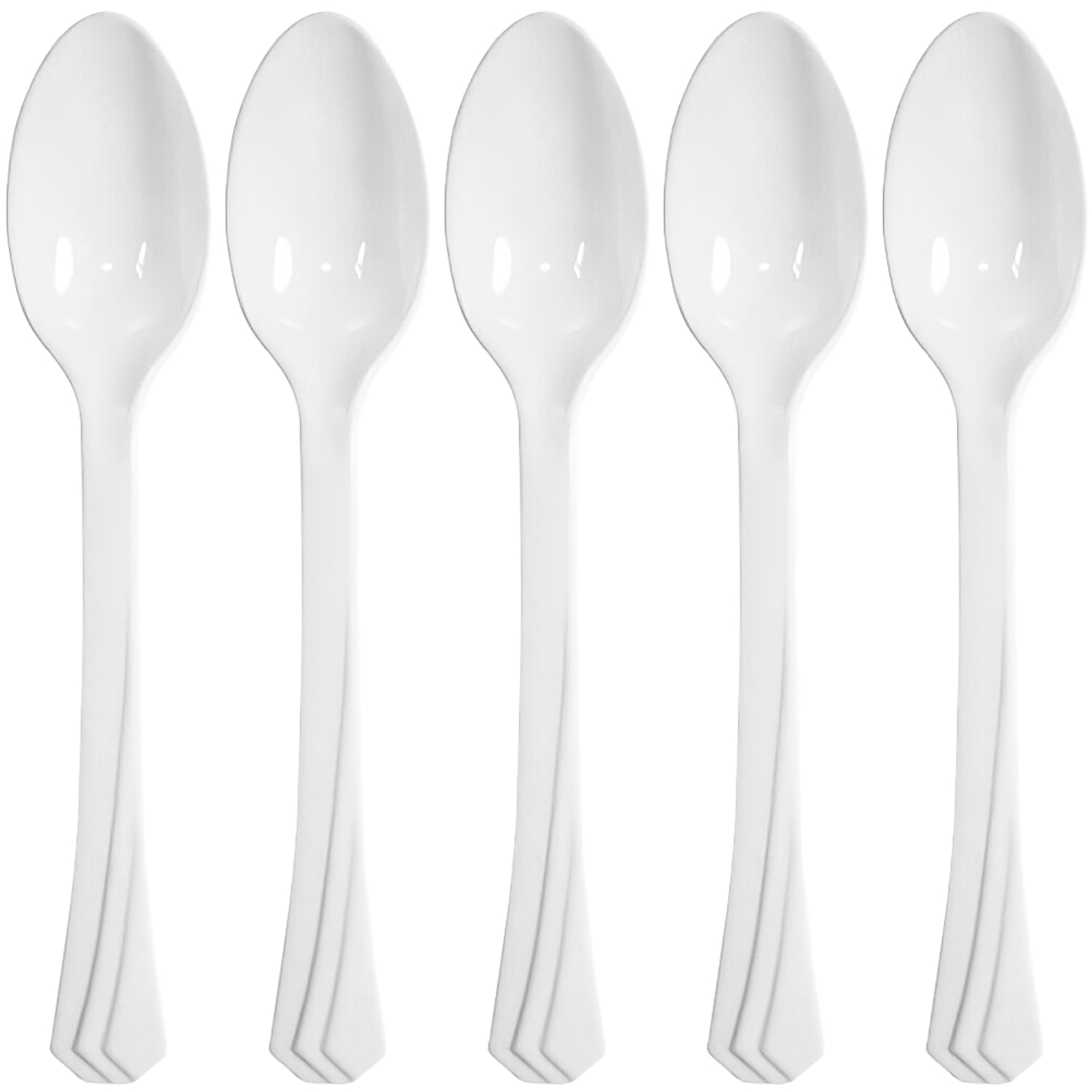 Premium Heavyweight Pearl Plastic Teaspoons (Packs of 51), Durable & Stylish Design, Ideal For Any Occasion