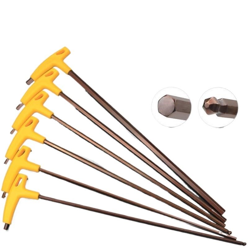 Chiavi A Brugola 400mm Lunghezza 3-10mm Chiave esagonale Chiave con impugnatura a T Chiave piatta/Testa a sfera Cacciavite a brugola Chiave esagonale Utensile manuale Brugole Kit (Color : 3pcs(4mm-6m