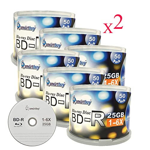 Image of Smartbuy 25gb 6X Bd-r BDR Blu-ray Single Layer Logo Blank Data Recordable Media Disc Spindle Pack (600-Disc)