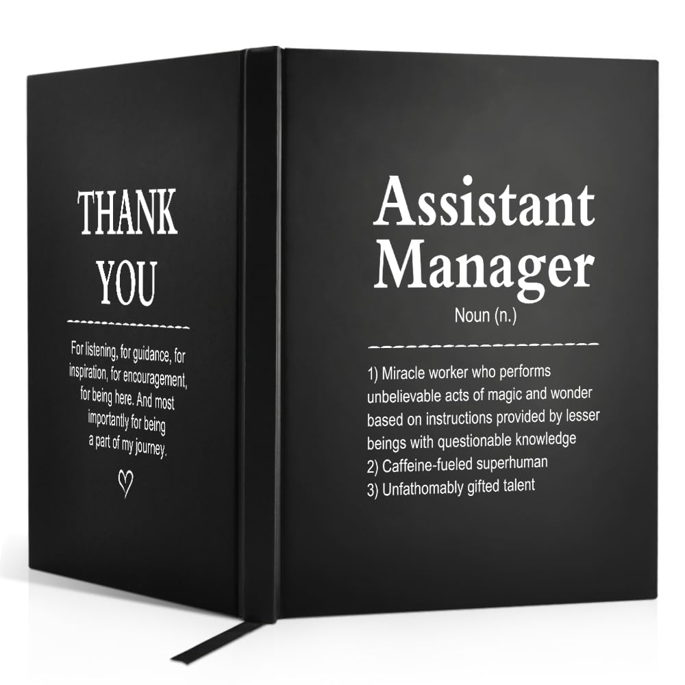WUUCKOO Assistant Manager Definition 80 Sheets 160 Pages Blank Double-sided Hardcover Notebook, Appreciation Gifts for Assistant Manager Thank You Gift, Birthday Retirement Gift for Assistant Manager
