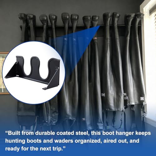 Image of Zonon Wader Hangers Durable Coated Steel Boot Rack Wall Mounted Boot Holder Organizer for Drying Storing Hunting Chest Waders Outdoor Gear Cowboy Shoes Storage Garage Entryway