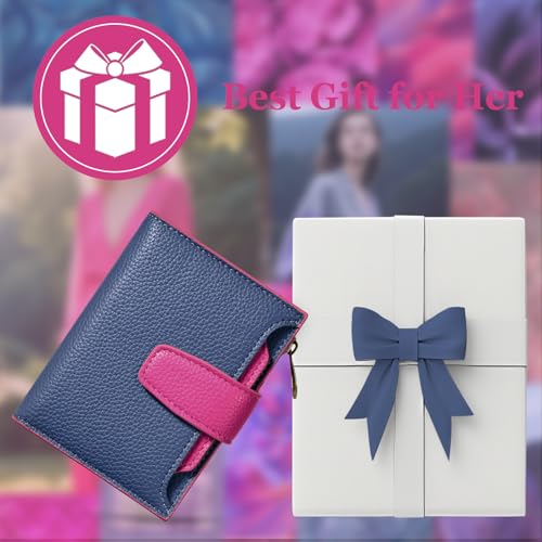 Image of Airkit Small Wallet Women RFID Blocking Soft Leather Bifold Compact Card Holder Wallet for Women with Zipper Coin Pocket 4 ID Window