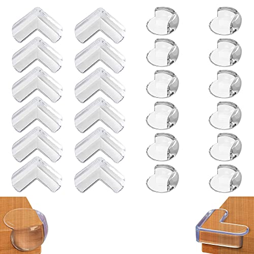 Image of VENGABY 24 Pack Table Corner Protector for Baby, Baby Proof Corners and Edges, Corner Protectors for Furniture, Furniture Corner Guard & Edge Safety Bumpers, Cover Sharp Edges, Clear and Transparent