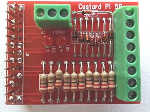 Custard Pi 5A Ready-Built Breakout Board with Protection for 8 Digital I/O for the Raspberry Pi (A, B, B+, RPi 2, 3 and Zero)