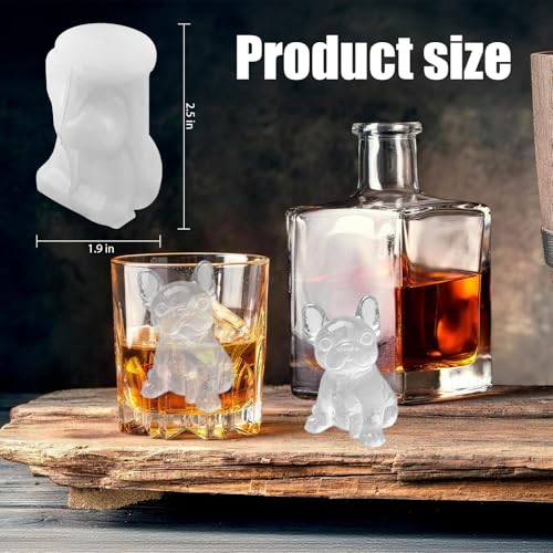 Molde para cubitos de hielo en forma de bulldog francés miniatura 4