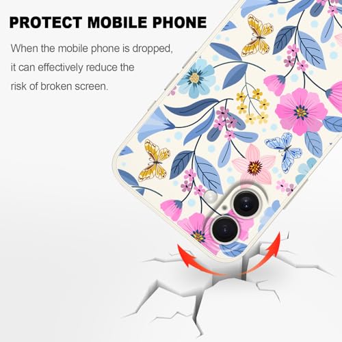 Coque iPhone 16 Plus silicone doublure microfibre fleur blanche