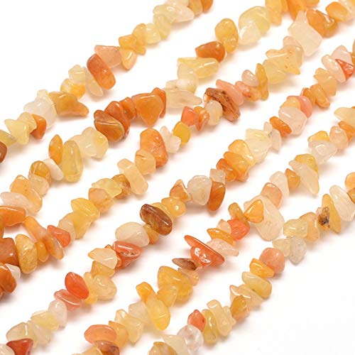 Cheriswelry Yellow Jade Bead Chips Strand 5~8mm Tumbled Healing Chakra Reiki Crystals 31.5 Inches for Jewellery Gem Tree Bracelet Earring Making